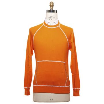 Kiton KITON Orange White Cotton Sweater Orange/White 000