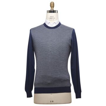 Kiton KITON Blue White Cashmere Silk Sweater Blue/White 000