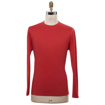 Kiton KITON Red Cotton Silk Sweater Crewneck Red 000