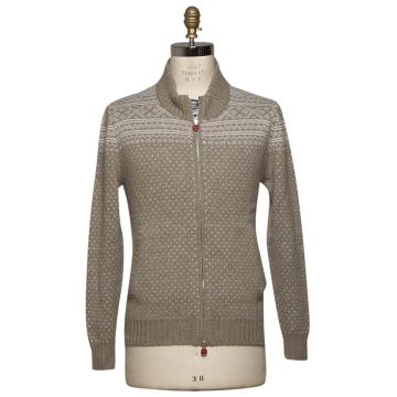 Kiton KITON Beige Cashmere Sweater Full Zip Beige 000