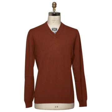 Kiton KITON Orange Cashmere Sweater V-Neck Orange 000