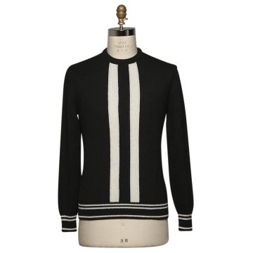 Kiton KITON Black White Cashmere Sweater Crewneck Black/White 000