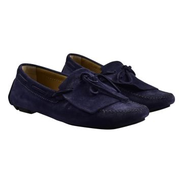 Kiton KITON Blue Leather Suede Dress Shoes Blue 000