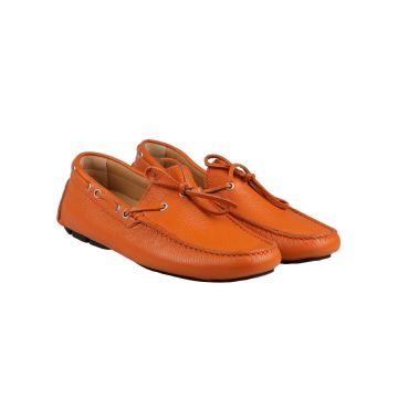 Kiton Kiton Orange Leather Loafers Orange 000