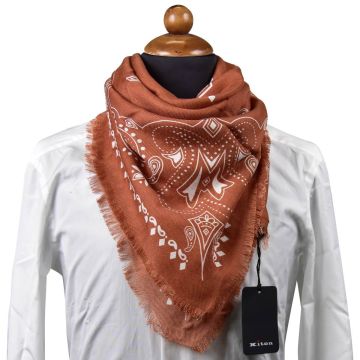 Kiton KITON Orange White Silk Cotton Scarf Orange/White 000
