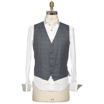 Kiton KITON Gray Blue Wool Vest Gray/Blue 000
