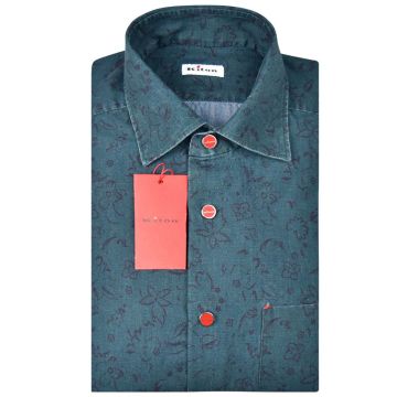 Kiton KITON Green Blue Cotton Shirt Green/Blue 000