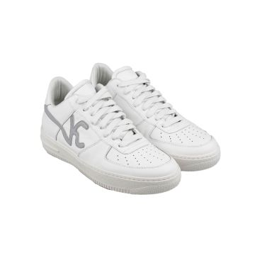 KNT KNT Kiton White Gray Leather Sneakers White / Gray 000